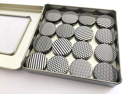 Set de 16 Imanes Decorativos Blanco y Negro miniatura 2