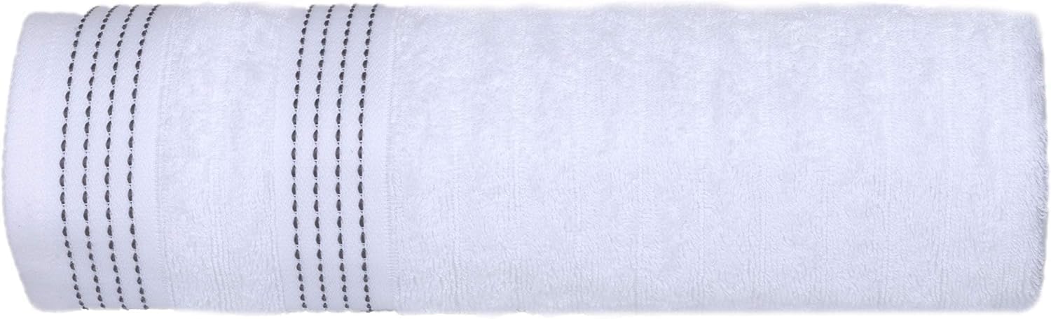 CASA COPENHAGEN Set 6 asciugamani da bagno 600g/m², Grigio-Viola e Bianco