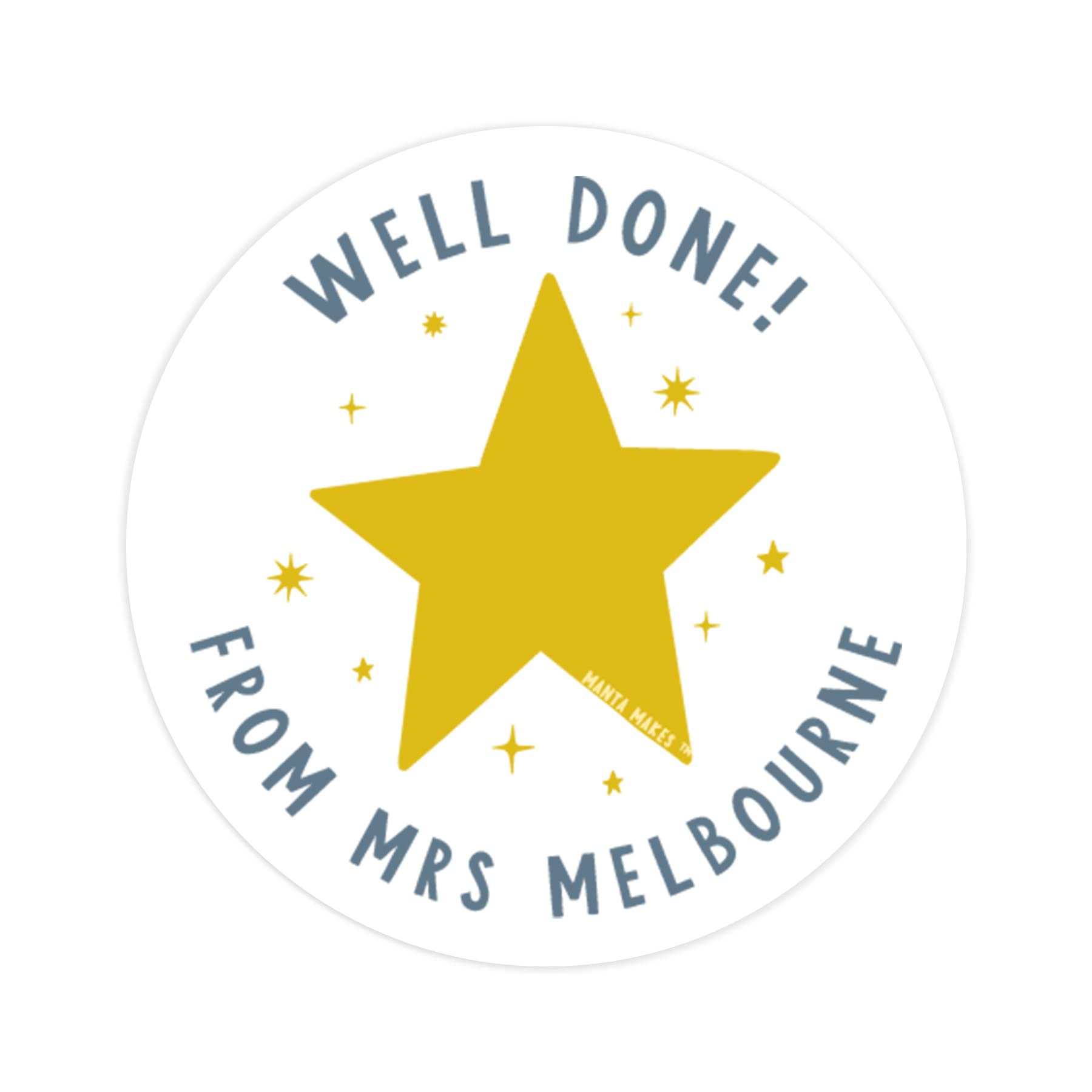 Personalised sticker superstar well done proud of you great work stickers | star stickers | star sticker | teacher sticker | custom stickers | merit sticker | sticker sheet (Star - Well done)