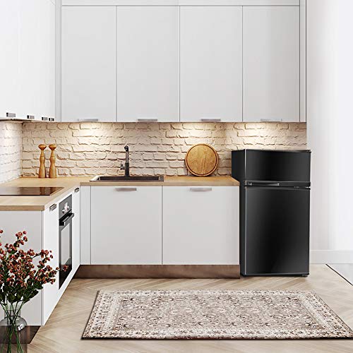Safeplus 3.4 cu ft. Compact Refrigerator, Mini Fridge with Freezer and Shelves for Dorm Bedroom