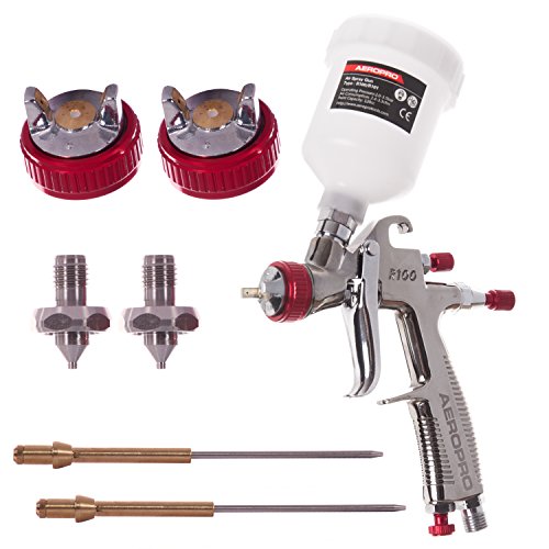 AEROPRO Mini LVLP Lackierpistole DREI Düsen 0,8 + 1,0 + 1,2 AEROPRO Spritzpistole