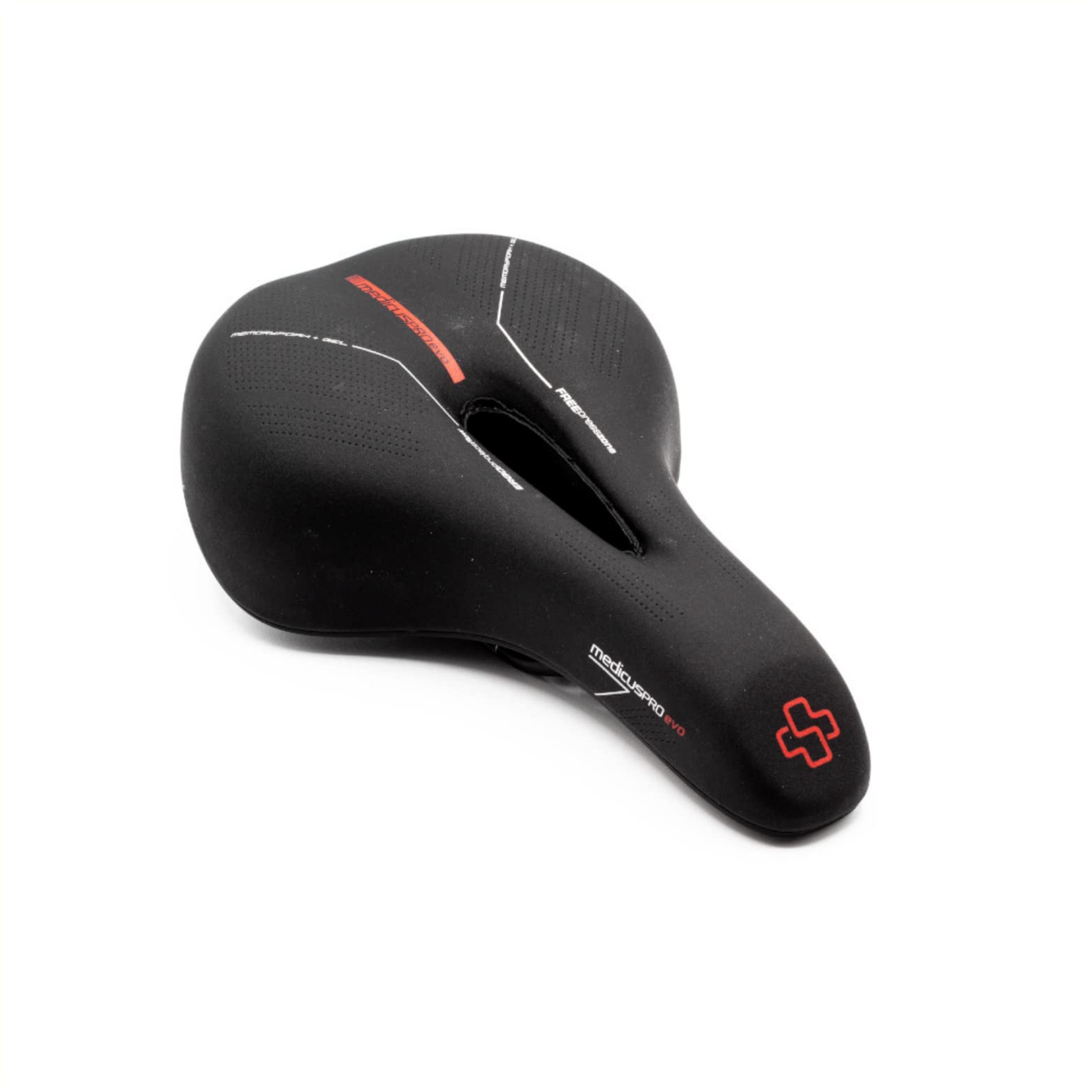 Wittkop Medicus Pro Evo 1.0 Gel Trekking Bicycle Seat - Bicycle Saddle with Memory Foam, Ergonomic Design, NAWAVE Frame System and Central Opening for Maximum Ventilation - Black