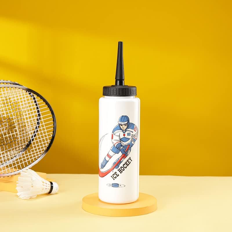 Squeeze Water Bottles 34 oz Hockey Lacrosse Football Boxing W/Sport Helmet w/Long Straw Cycling Gym - Image 4
