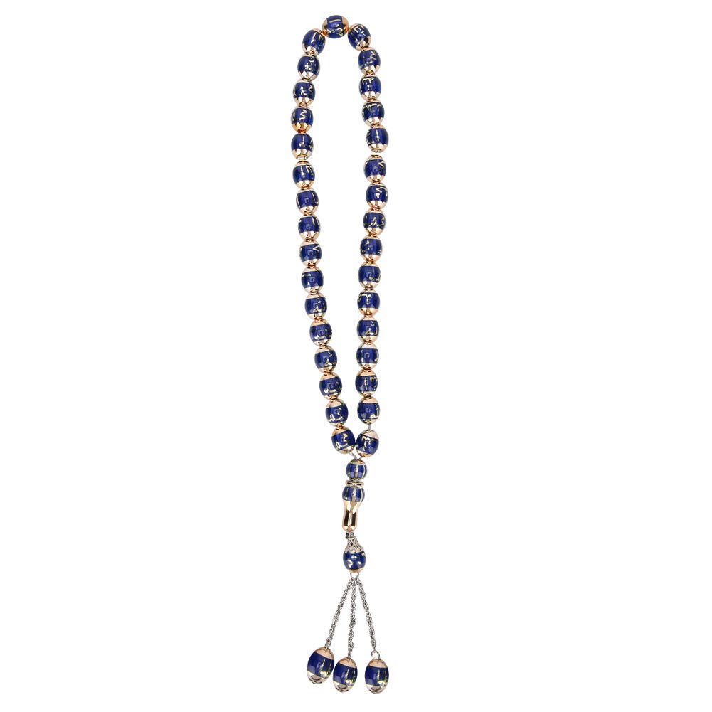Fdit Red Resin Muslim Prayer Beads, 7 Colors Elegant Design Unisex Letters Words Worship Supplies for Muslim (Blue)