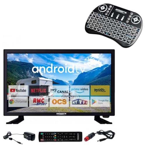 ANTARION Pack TV LED 19' 48cm Téléviseur HD Connect + Clavier Ergonomique