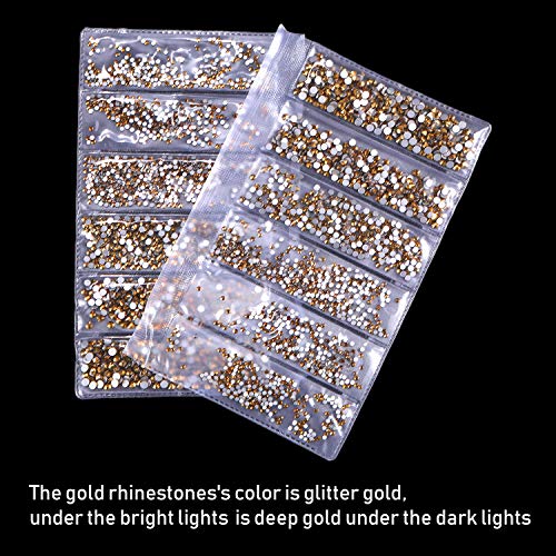 3456 Stücke Nagel Kristalle AB Nagel Kunst Strasssteine Runde Perlen Flatback Glas Charms Edelsteine, 6 Größen für Nägel… – Bild 3