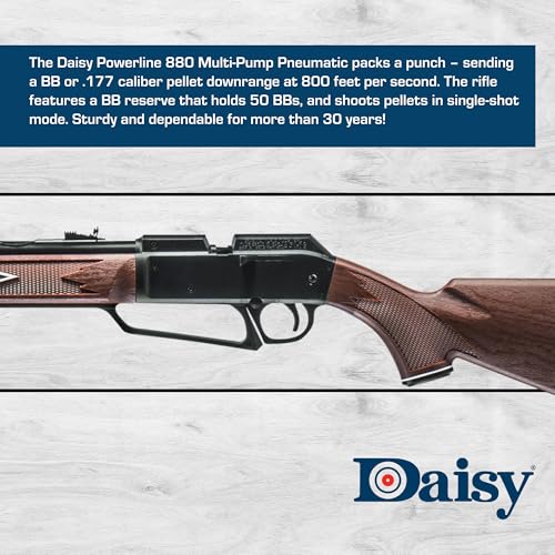 Image of Daisy Powerline 880 Multi-Pump Pneumatic Air Rifle Kit with 4x15 Scope - .177 Caliber BB or Pellet Gun, 800 FPS.