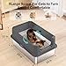 Stainless Steel Litter Box, Extra Large Litter Boxes for Big Cats, XLarge Metal Cat Litter Box with Lid, Anti-Urine Leakage XL Box with High Sides, Easy Clean, Non-Sticky, Scoop Included