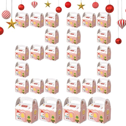 Contenedores de regalo de Navidad, contenedores de regalo de Navidad para presentaciones de pasteles y dulces navideños, juego de cajas de dulces reutilizables, embalaje de panadería festivo, rangemen