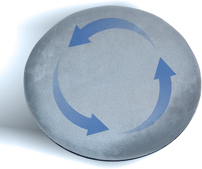Comfortable 360 Degree Swivel Seat Cushion Paired With Soft Memory Foam And Dirt Resistant Cloth Cover Suitable For Cars Homes Offices Snd Chair Assist For Elderly Diameter 15.35 Inches (gray)