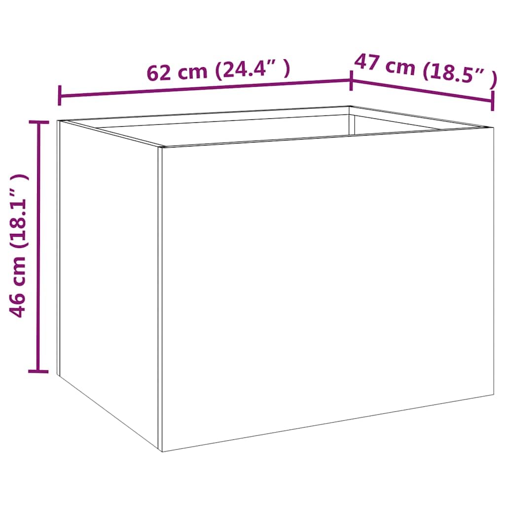 vidaXL Jardinera de Acero corten 62x47x46 cm, Maceta, arriate Elevado, Soporte para macetas, macetero, bancal Elevado, Soporte para Plantas