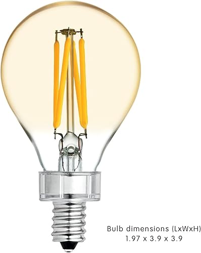 Miniatura 2 de GE Lighting - Bombillas LED de estilo vintage, 60 W Eqv, vidrio ámbar, luz cálida de vela, bombilla estándar A15, base pequeña (paquete de 2)