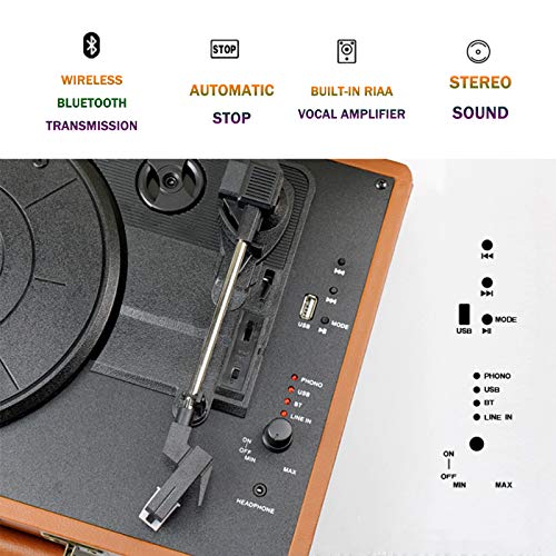 Record Player Turntable for Vinyl Record Player Wireless Portable Phonograph with Built-in Dynamic Speakers Suitcase… - Les Beatles, Paul McCartney, John Lennon, RIngo Starr, George Harrison Record Player Turntable for Vinyl Record Player Wireless Portable Phonograph with Built-in Dynamic Speakers Suitcase… – Image 4