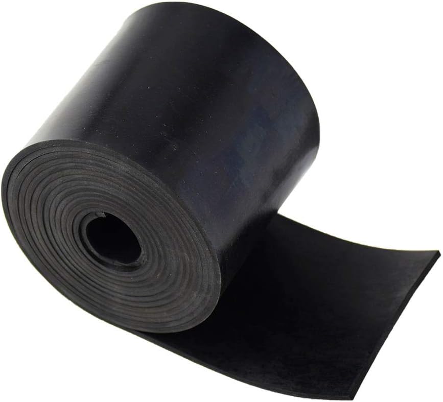 Neoprene Rubber Strips Rolls 1/8 (.125)" Thick X 4" Wide X 48'' Long, Solid Rubber Strips Use for Gaskets DIY Material, Supports, Leveling, Sealing, Bumpers, Protection, Abrasion, Flooring, Black