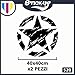 Kit Adesivi-2 Pezzi Stella Militare Vintage fiancata Posteriore - Fuoristrada 4X4 Fiancate Cofano Offroad Adesivi Stickers (Nero Opaco, Large 40x40cm)