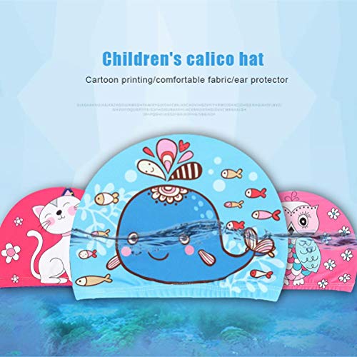 Touca de Natação Infantil, Touca de Natação Infantil Fofa e Confortável para Meninas e Meninos (Sorr