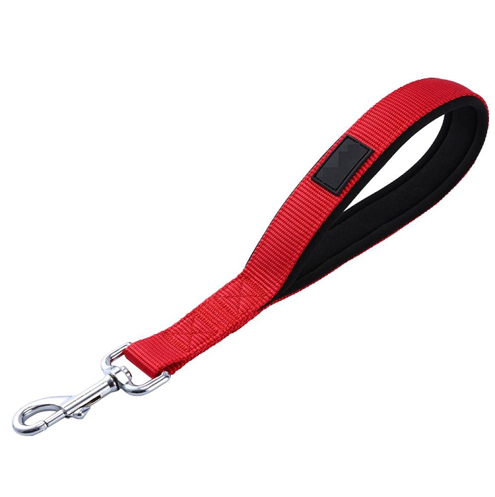 Correa Corta para Perros, Resistente, roja, con asa Acolchada y cómoda, para Perros medianos y Grandes, Reflectante, Talla M, Correa de tracción para Perros (M)