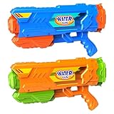 Super Water Gun for Kids Adults, Fast-Fill 1200cc High Capacity & 35ft Range, 2 Pack Super Water Guns Soaker Squirt Guns Blaster for Boys Girls Summer Outdoor Swimming Pool Water Toys