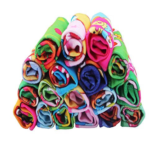 Image of Very Soft Cotton Printed Face Towels - 10x10-inch, Multicolour (Set of 10)