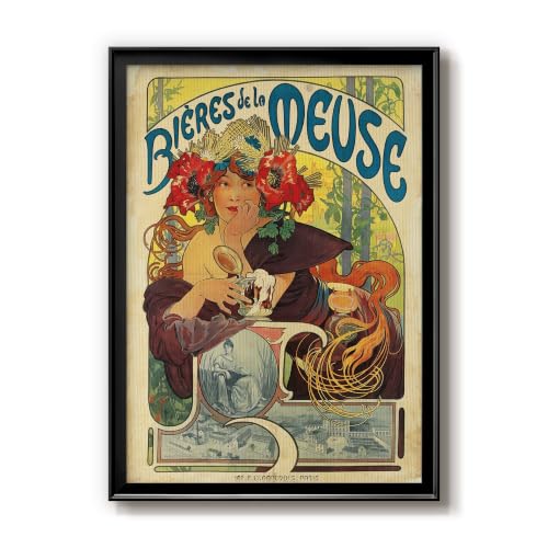 Alphonse Mucha | Bieres De la Meuse | Black Framed Hangings | GAL101