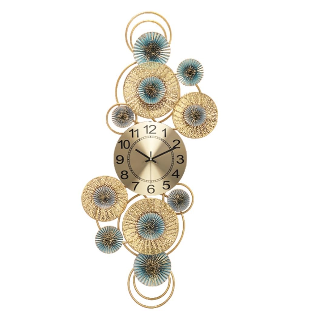 AZHKJKZH Wall Mounted Clock Home Wall Clock Iron Art Silent Simple Decoration Clocks For Living Room For Living Room(B)