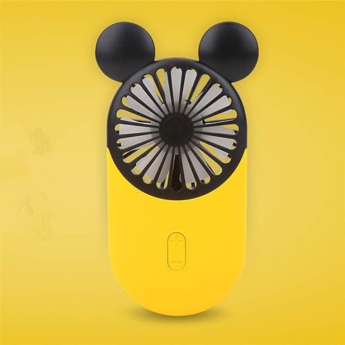 Miniatura 5 de DECVO - Lindo mini ventilador personal, portátil y recargable por USB con hermosa luz LED, 3 velocidades ajustables, soporte portátil, para
