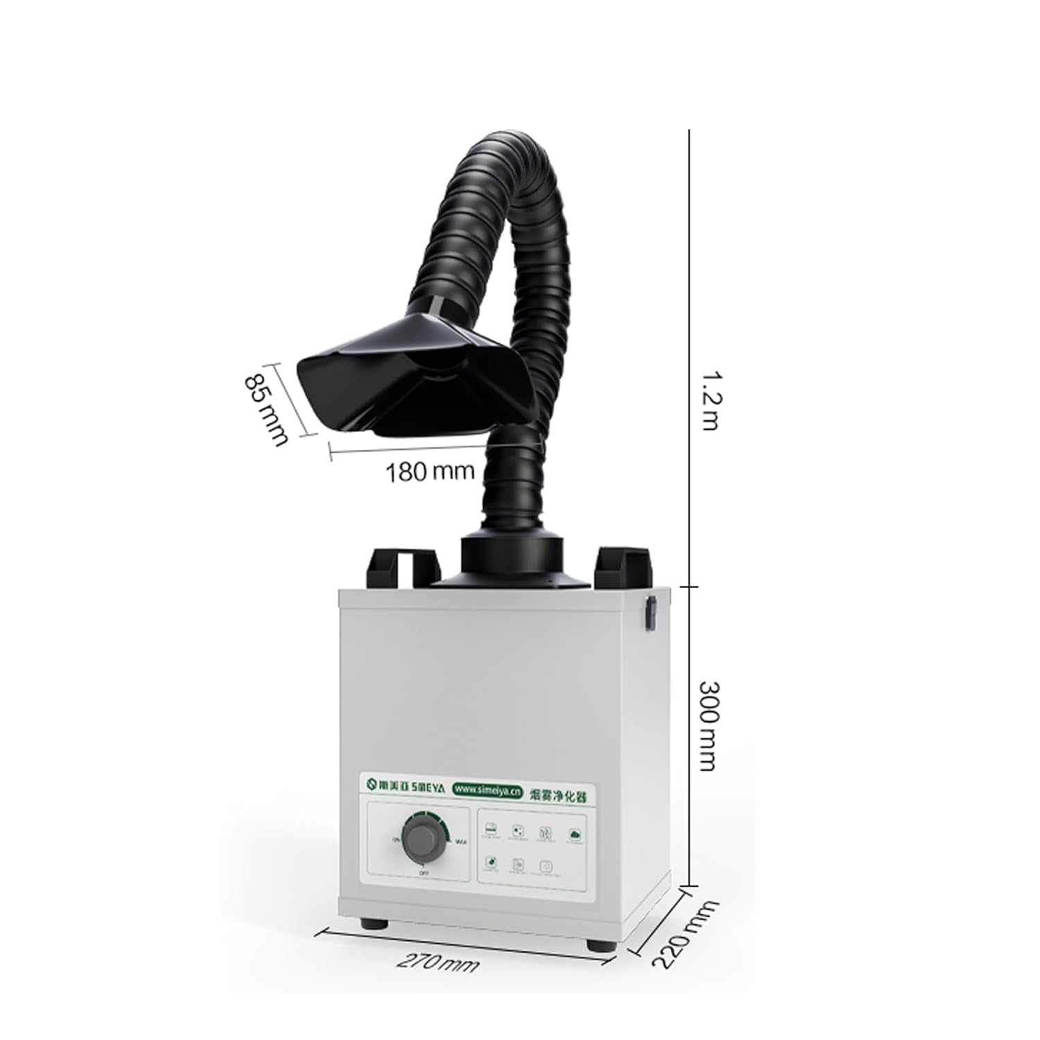 US Stock 120W Smoke Purifier Solder Fume Extractor Powerful Suction Low-Noise 3-Stage Filtration System with 12 Filters for Laser Welding Smoke Absorption and Desktop Soldering