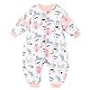 ZIGJOY Baby Slaapzak met Voeten 2.5 TOG Warm Draagbare Deken met Afneembare Mouwen 100% Katoen Pyjama 12-24 Maanden Slaapzak voor Peuter Meisje Jongen Kitty