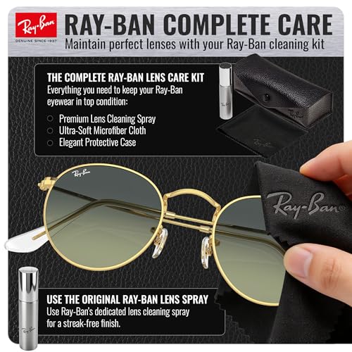 Image of Ray-Ban RB3447 ROUND METAL Round Shaped Sunglasses for Men with Official RAYBAN Eyewear Kit
