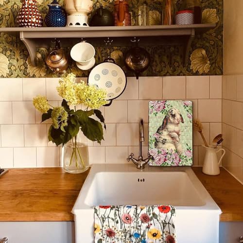 Rustic-Metal-Decor-Vintage-and-Pink-Floral-Bunny-Easter-Wreath-Sign-Tin-Signs-Vintage-Funny-Signs-Unique-Home-Decorations-Cute-Wall-Decor-Metal-Poster-for-Bedroom-Office-Kitchen-8×12-inch Rustic Metal Decor Vintage and Pink Floral Bunny Easter Wreath Sign Tin Signs Vintage Funny Signs Unique Home Decorations Cute Wall Decor Metal Poster for Bedroom Office Kitchen 8×12 inch