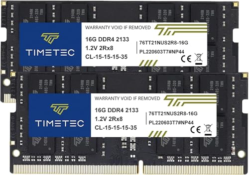 Timetec Premium 32GB KIT(16GBx2枚) DDR4 ノートPC用メモリ 2133MHz(PC4-2133P) PC4-17000 SODIMM 260 Pin 1.2V CL15 Non-ECC Unbuffered ノートPC ミニPC オールインワンPC用（Amazon）