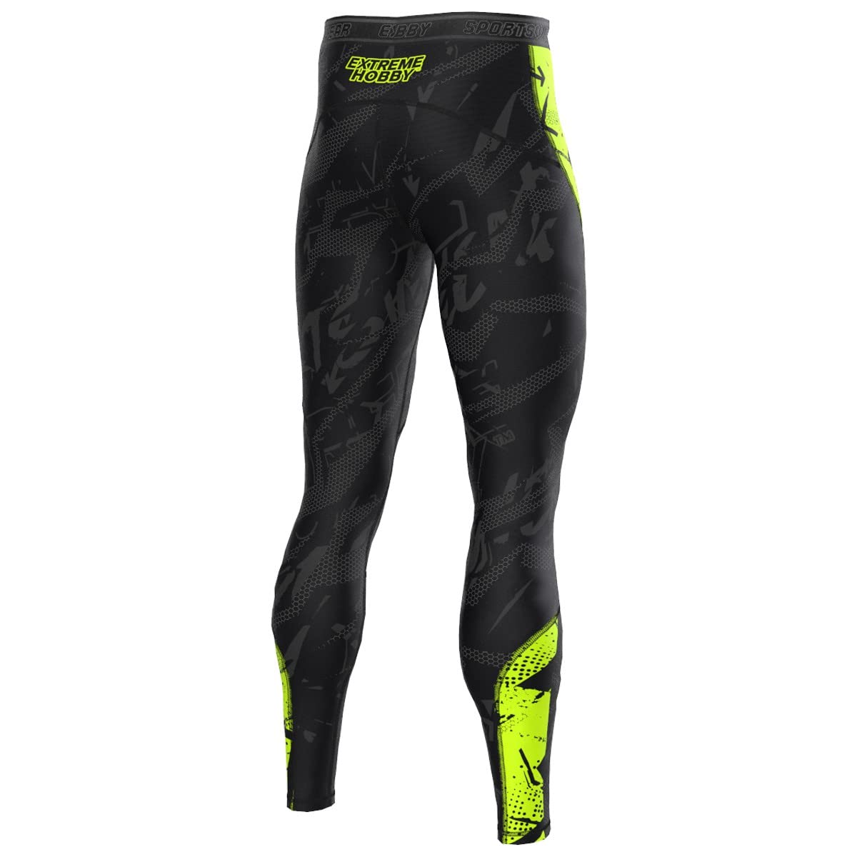 PhoneMate Legginsy sportowe męskie NEO, legginsy dla mężczyzn, sporty walki, spodnie do biegania, długie z efektem kompresji, funkcja szybkiego schnięcia