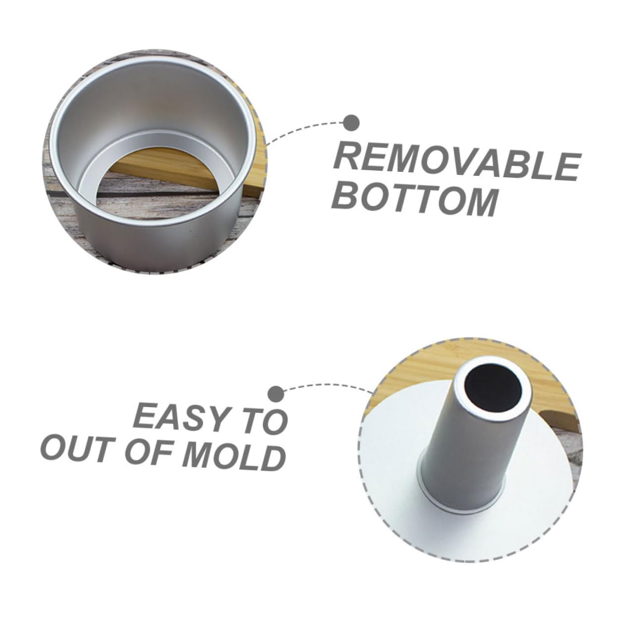 Kuchenform Runde aus Aluminiumlegierung Wiederverwendbar 20cm mit Abnehmbarem Boden für Gleichmäßiges Backen im Ofen