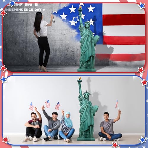 Image of Colingmill 5' H Statue of Liberty Cardboard Stand up Cutout New York Themed Party Decoration 250th Anniversary Life Size Photo Props for 4th of July Patriotic Party Event City Sign Backdrop