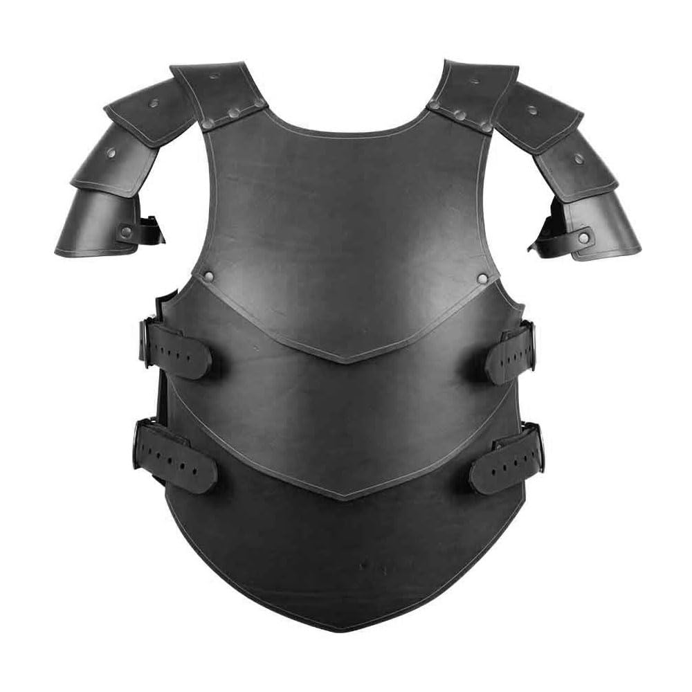 Armadura Medieval De Cuero para El Pecho, Coraza Gótica Vikinga para El Pecho, Cosplay Renacentista De Caballero, Armadura De Batalla para Halloween, Fiesta Temática,Negro