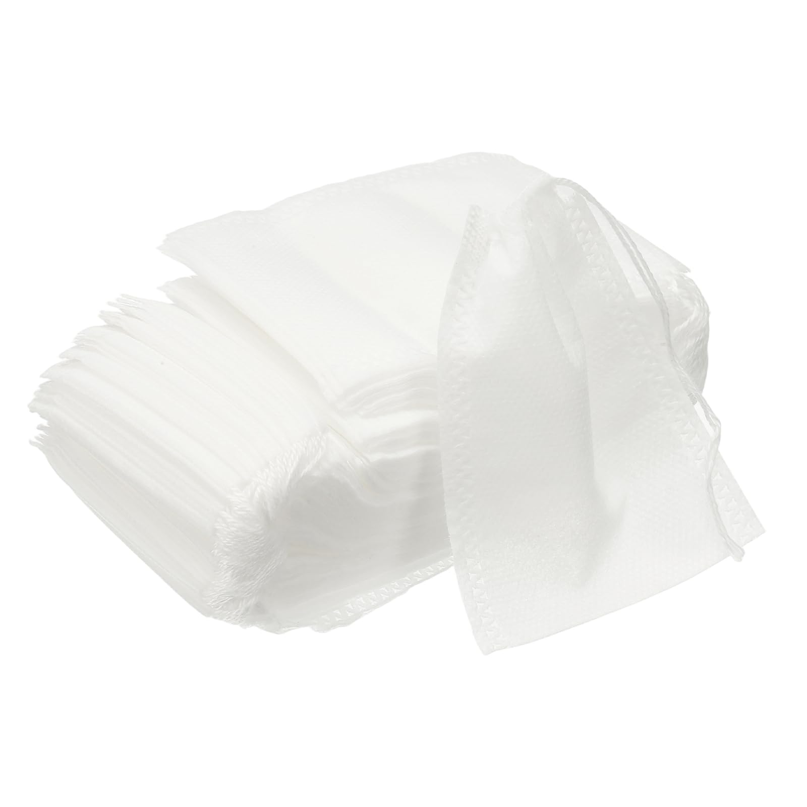 sourcing map 100 Pcs Spice Bags for Cooking, 7 x 9cm Disposable Empty Tea Bags Muslin Non-Woven for Loose Leaf Tea Sachet Straining Soups Herbs, White