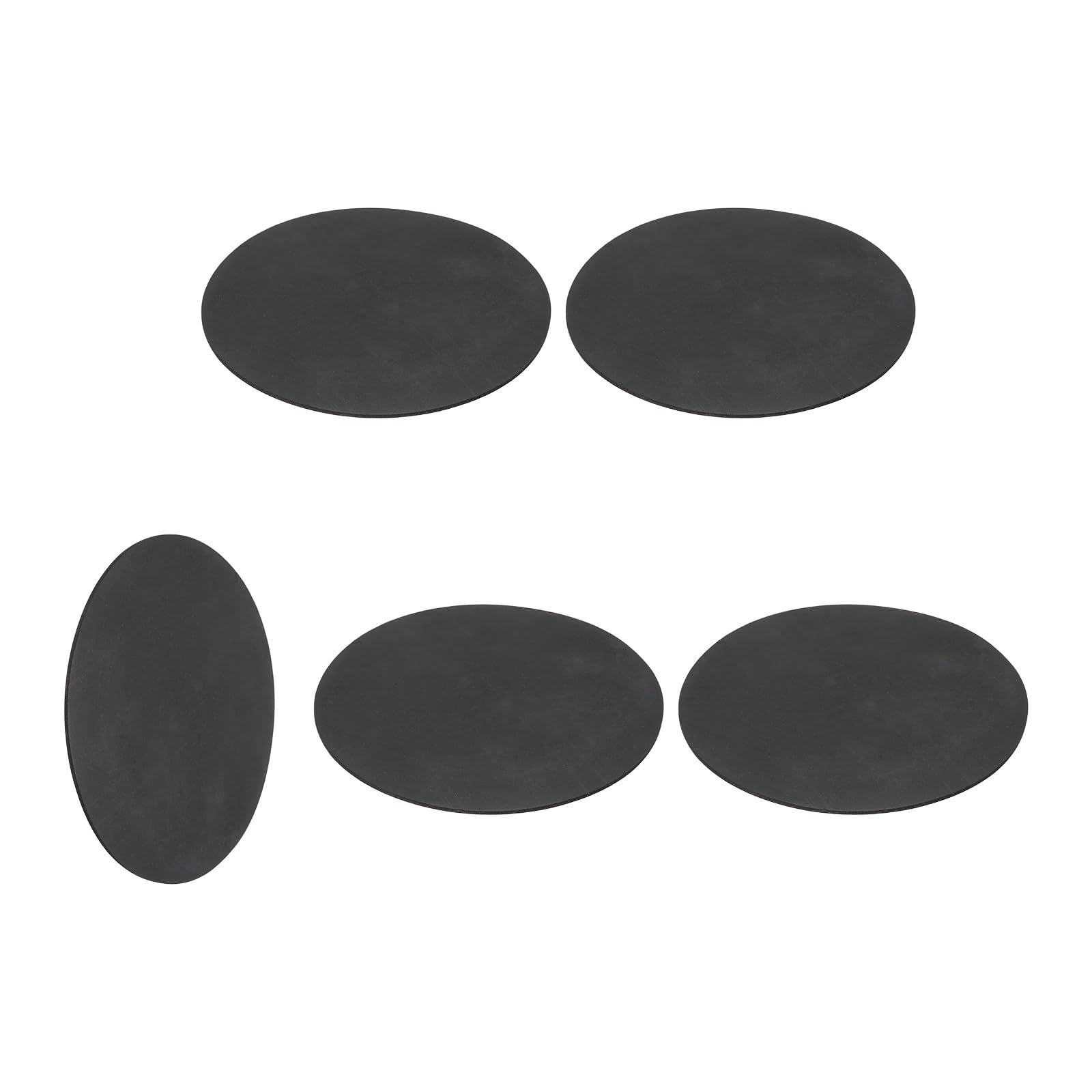 sourcing map 5Pcs Rubber Solid Discs Washers, 90mm OD x 1.5mm Thick Anti Slip Bumper Pads Non-Adhesive Rubber Spacers Flat Round Gasket Pad for Furniture Appliances DIY Craft, Black