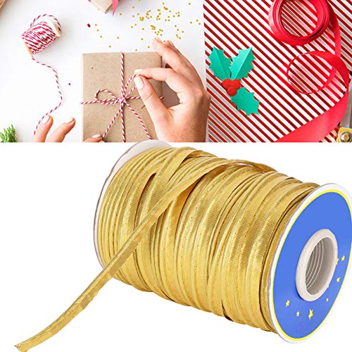 Edging Braid Piping Bias, Fabric Maxi Piping Trim For Sewing Seaming Binding Hemming, 0.4 Inch, 70Yd(Gold) #TOP3