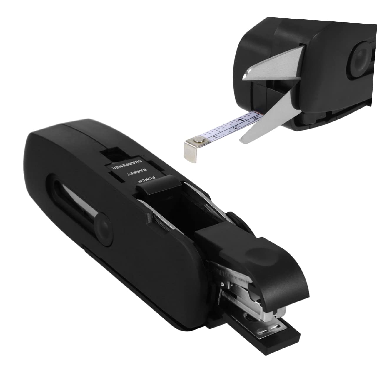 NUOBESTY 2 Piezas bolsillo plegable tijera sacapuntas tripe garfio herramienta plegable de bolsillo cuchillo de papelería de oficina destornillador de oficina herramientas de oficina Black