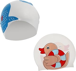 INOOMP Touca De Natação Para Bebês 2 Peças Chapéu De Natação Para Bebês Chapéu De Banho Para Meninas Gorro Para Piscina Chapéus De Natação Para Crianças Touca De Banho Para