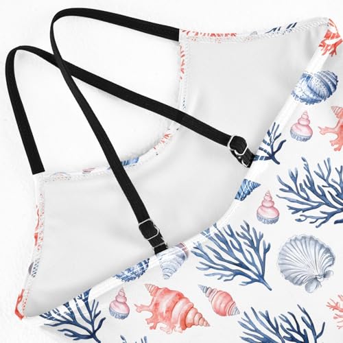 senya Girls Swimsuits One-Piece Swimwear Tie Bathing Suit Beach Summer Round Neck 3T Coral Shell4
