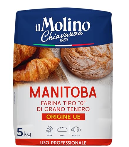 il Molino Chiavazza Manitoba Type '0' Strong Bread Flour 5kg – High Protein Flour for Pizza, Bread & Enriched Doughs | Ideal for Long Fermentation & Artisan Baking | For Home & Professional Use