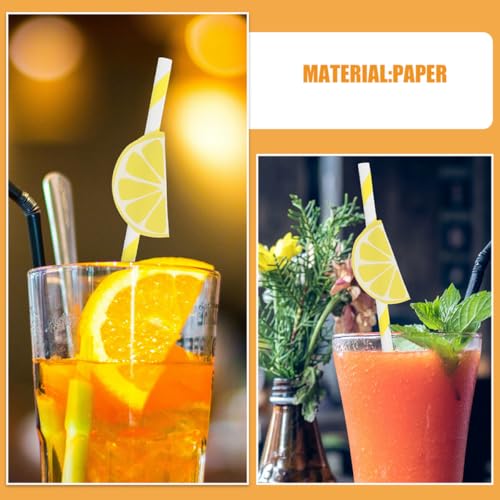 Pitillos de papel temática limón 40 unidades miniatura 3