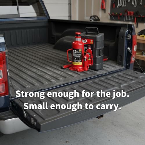 Image of Big Red 12 Ton (24,000 lb) Hydraulic Bottle Jack with Carrying Case,Red