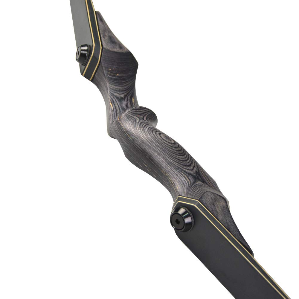 AMEYXGS Tiro con l'arco 60" Takedown Arco Ricurvo e Freccia Set Riser in Legno 25-60 libbre Arco da Caccia Tradizionale Longbow Arco per Adulti da Caccia all'aperto Mano Sinistra
