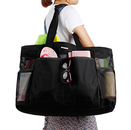 Mesh Beach Bag for Women -Extra Large Beach Tote Bag with 9 Oversized Pockets -Lightweight Market Grocery & Picnic Tote… - Image 7