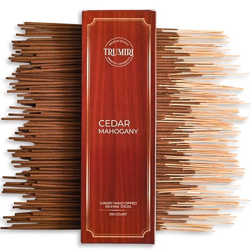 Cedar Mahogany Incense Sticks - Pack of 100 Inscents-Sticks - Inciensos Aromaticos para La Casa - Made with Natural Ingredients - Scented Insence Non Toxic Insense Incents