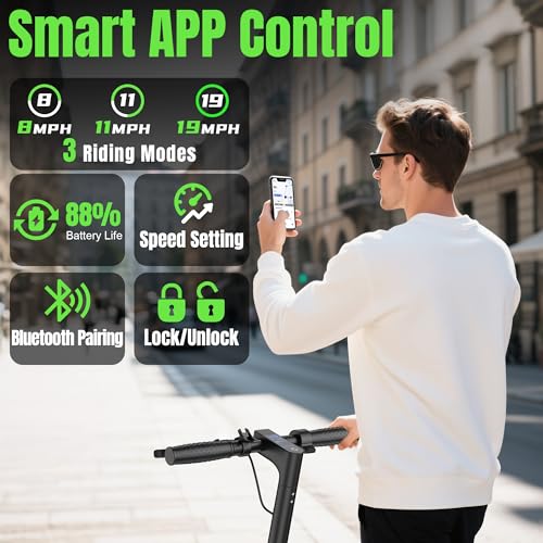 Image of VOLPAM Electric Scooter with 8.5 inch /10 inch Solid Tire, 350W /500W Powerful Motor & 19 /22 MPH Top Speed, 16-28 Miles Long Range, Folding E Scooter Choice