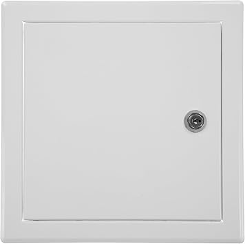 Repa Market 6 x 6 Inch Access Panel for Drywall - White Galvanized Steel Wall Hole Cover - Lockable Access Door with Key - Heavy-Duty Service Hatch for Plumbing, Electrical, HVAC Access Door