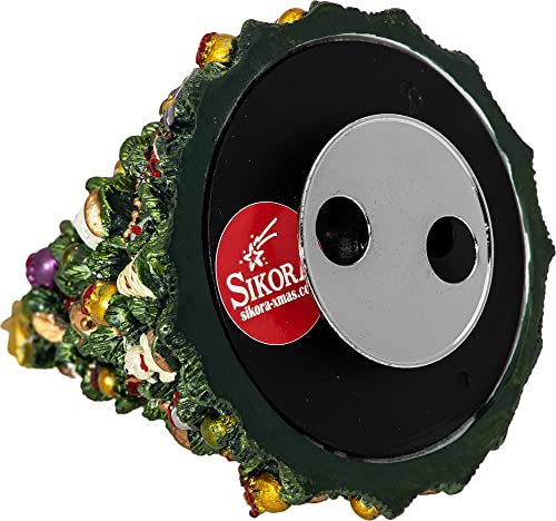 SIKORA SD10 Spieldose Spieluhr für Weihnachten Geschmückter Weihnachtsbaum Melodie O Tannenbaum, Farbe:grün